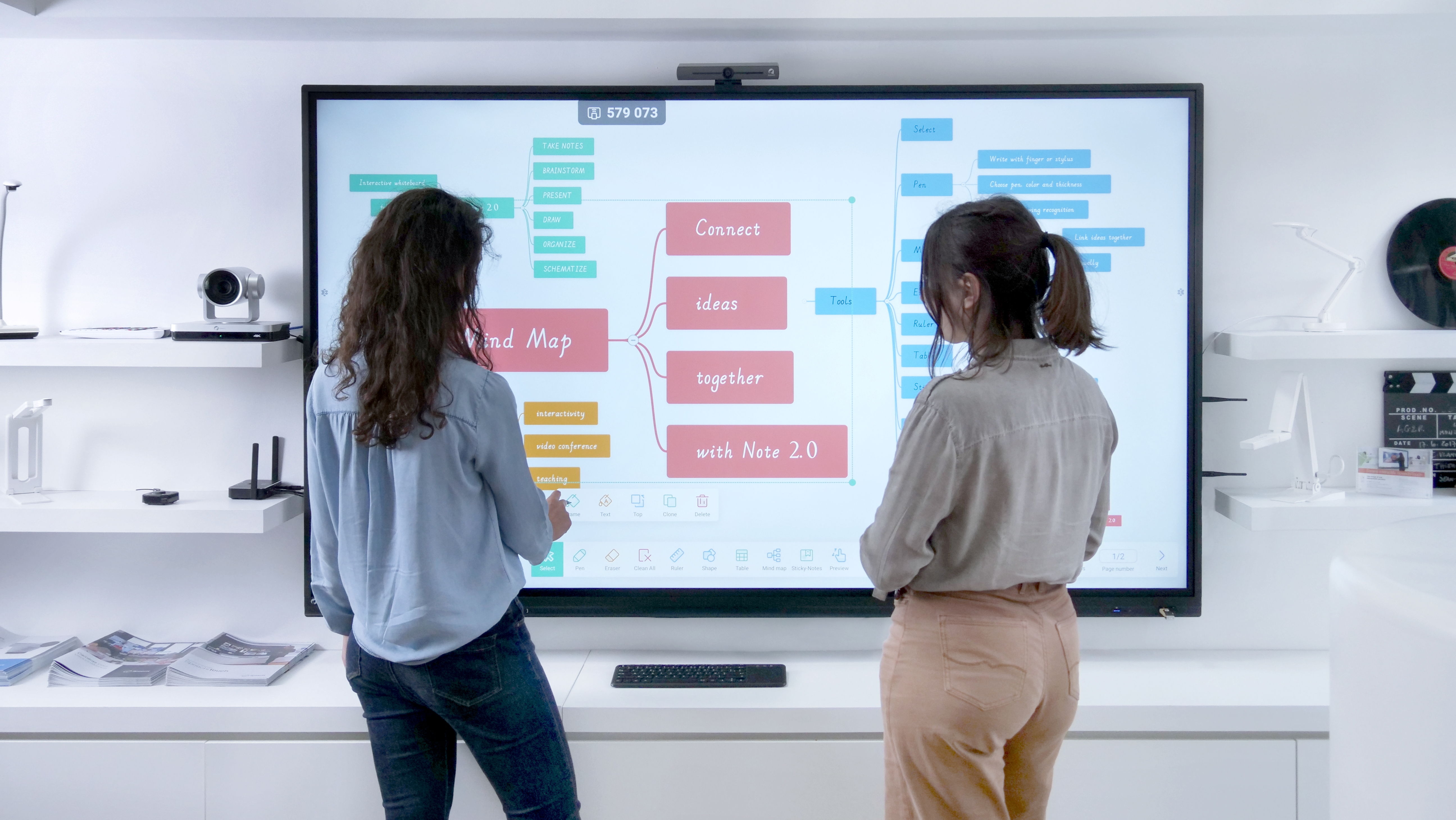 Écran interactif en situation de collaboration