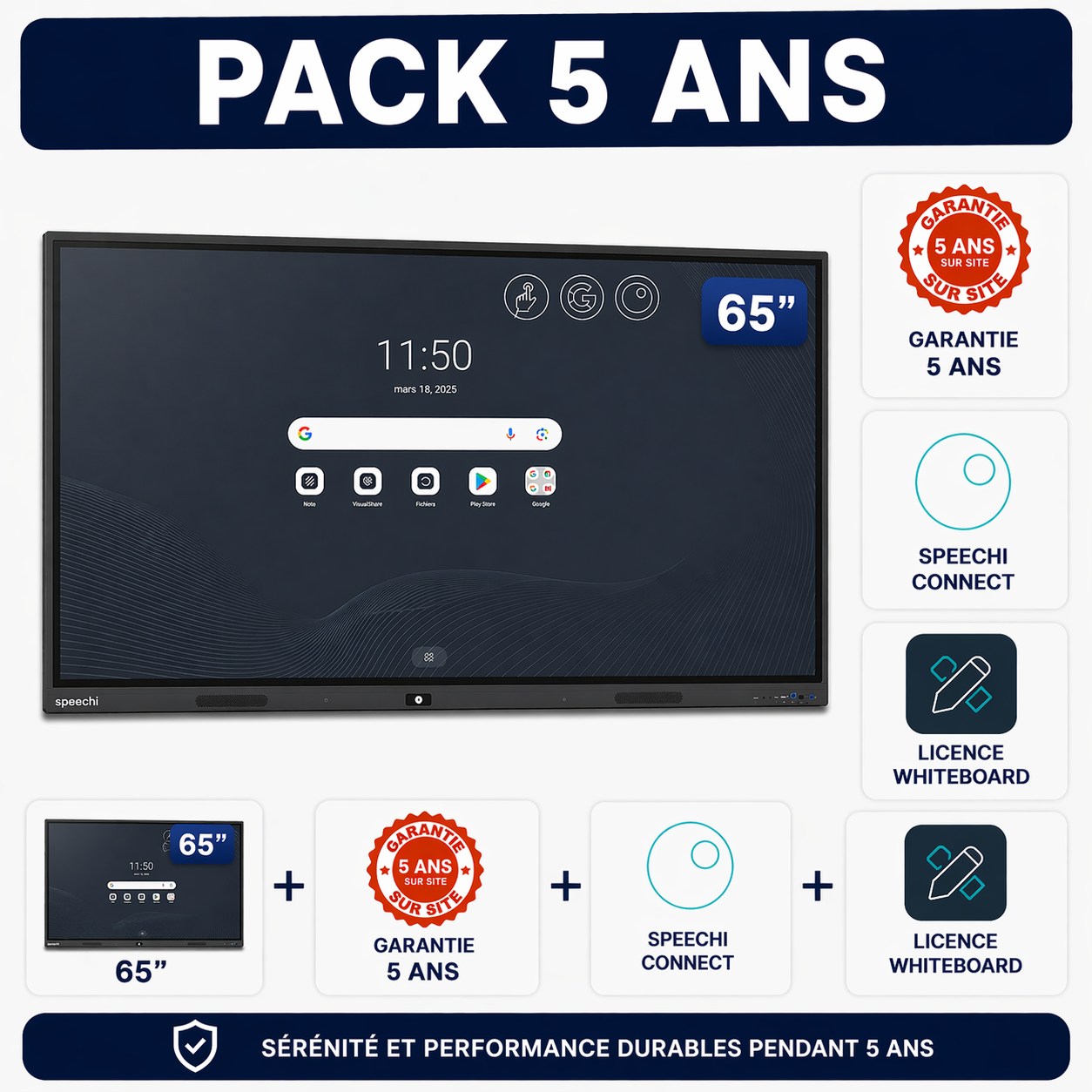 Pack Interactif 360 SuperGlass PRO | 65'' (5 ans)